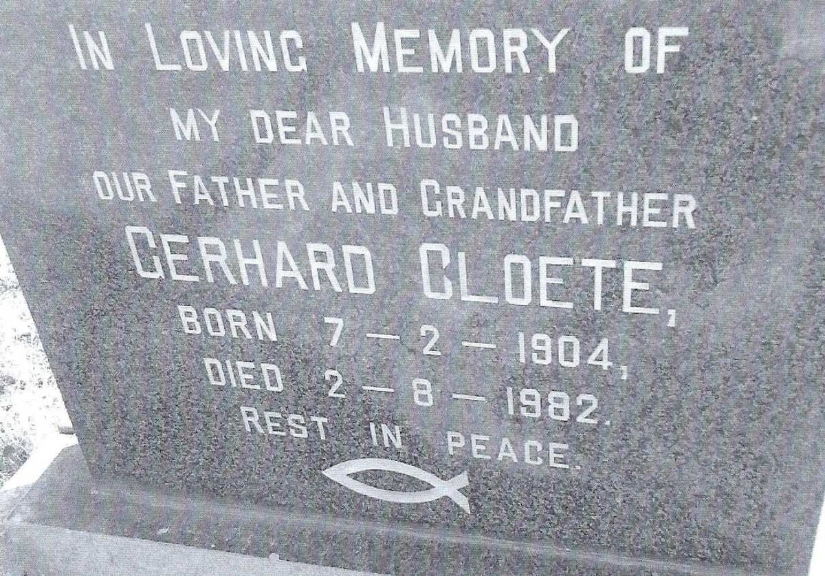CLOETE Gerhard 1904-1982