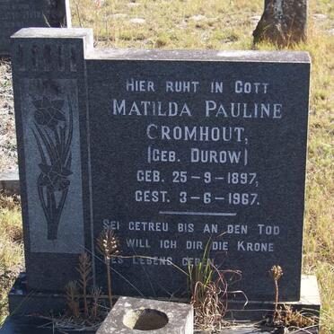 CROMHOUT Matilda Pauline nee DUROW 1897-1967