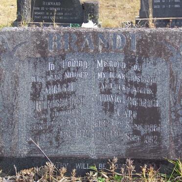 BRANDT Ludwig Friedrich Carl 1898-1962 &amp; Auguste Therese Luise BOTTCHER 1897-1975