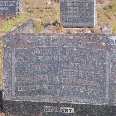 BECKER Otto Theodore -1953 &amp; Gladys -1965