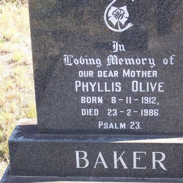 BAKER Phyllis Olive 1912-1986