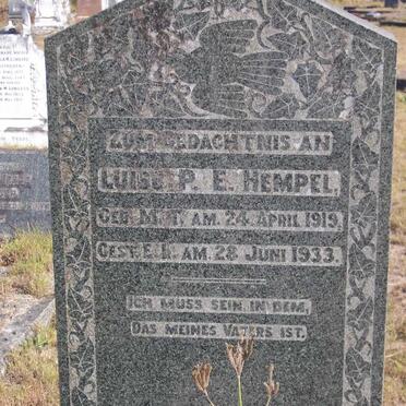 HEMPEL Luise P.E. 1919-1933