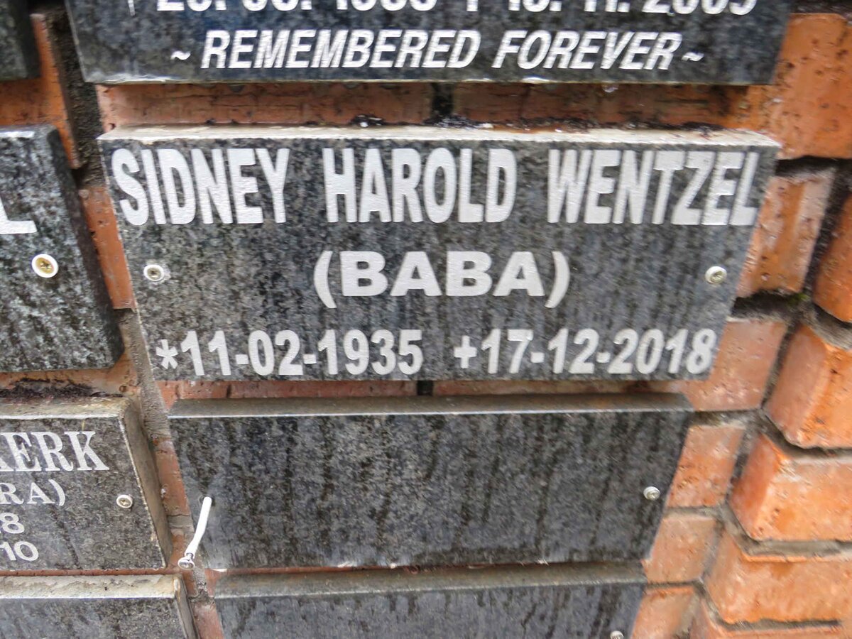 WENTZEL Sidney Harold 1935-2018