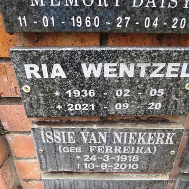 WENTZEL Ria 1936-2021