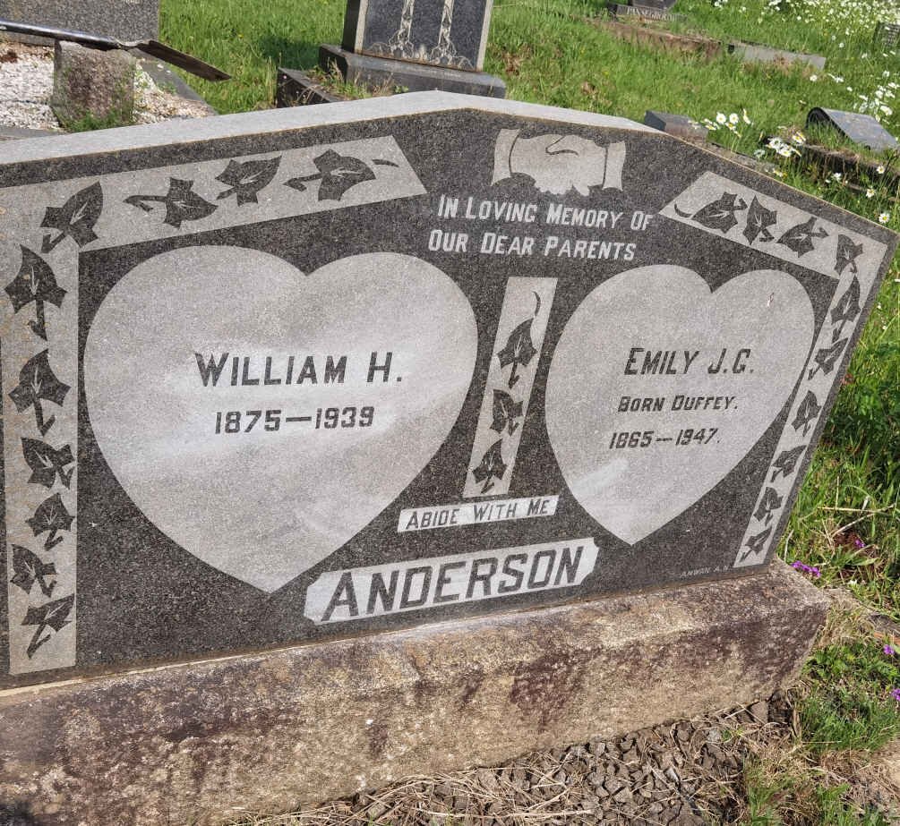 ANDERSON William H. 1875-1939 &amp; Emily J.G. DUFFEY 1865-1947