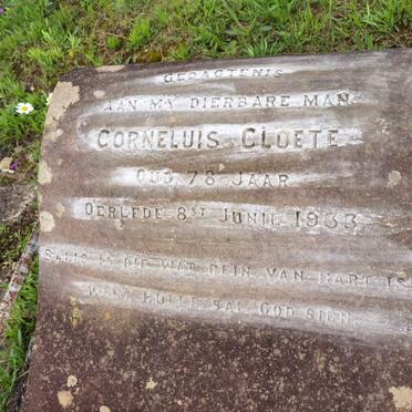 CLOETE Cornelius -1933