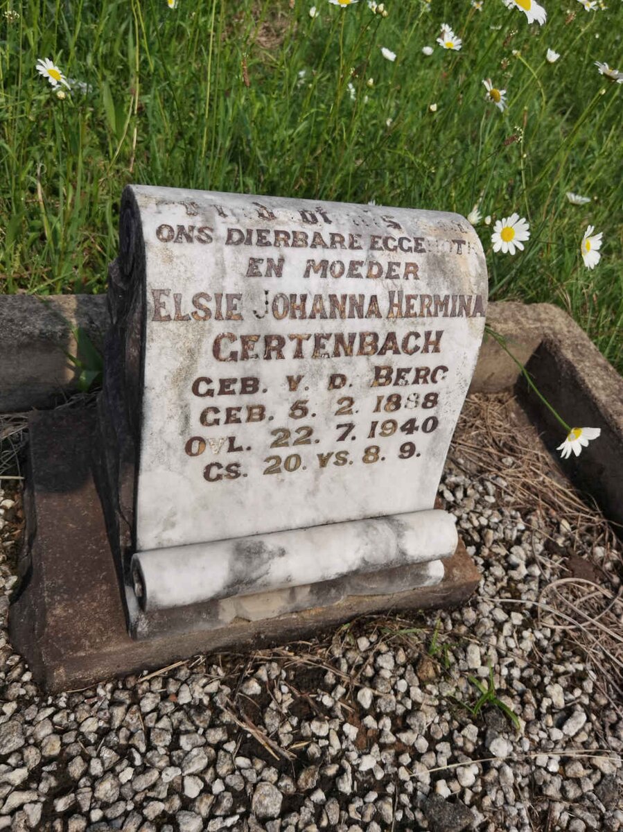 GERTENBACH Elsie Johanna Hermina nee v.d. BERG 1888-1940