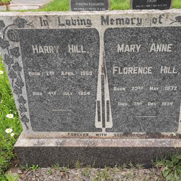 HILL Harry 1869-1954 &amp; Mary Anne Florence 1872-1954