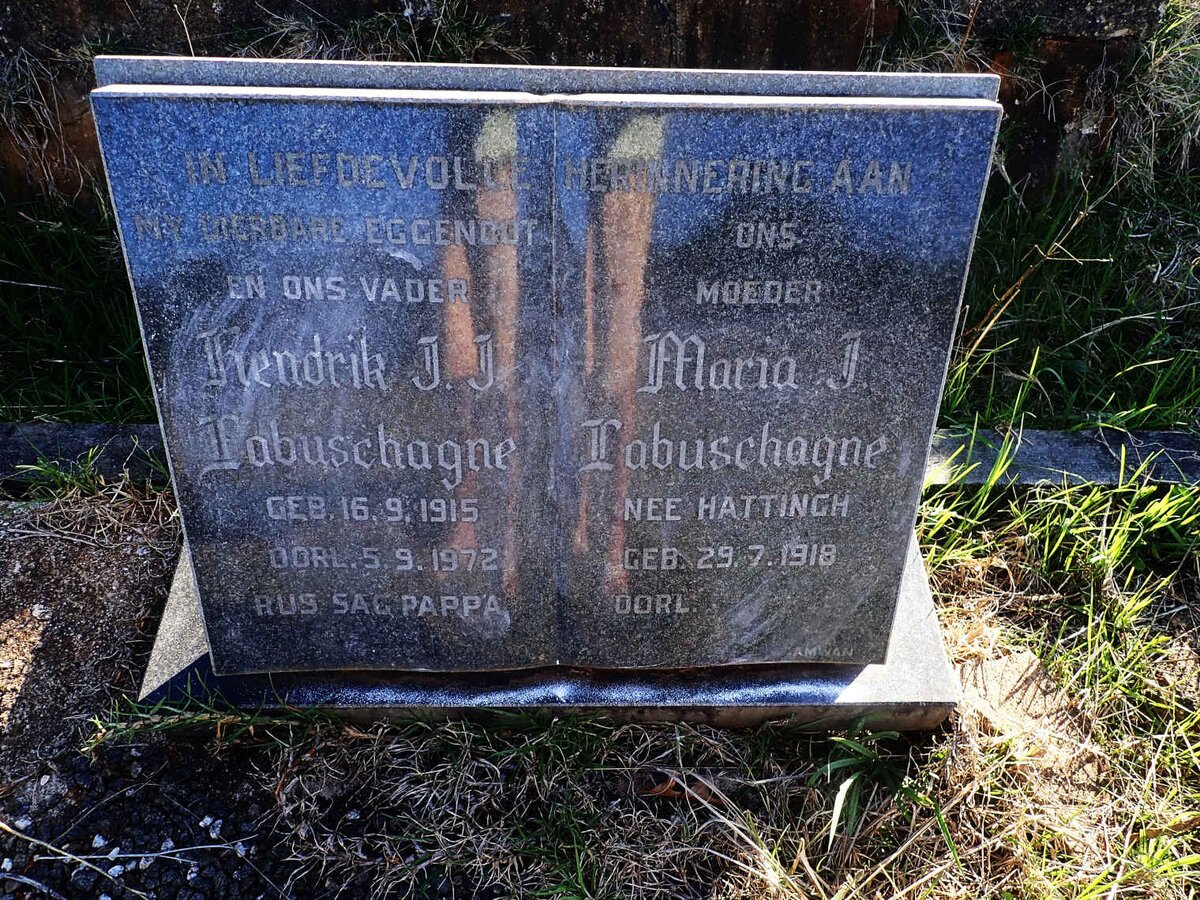 LABUSCHAGNE Hendrik J.J. 1915-1972 &amp; Maria J. HATTINGH 1918-