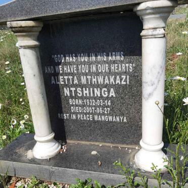 NTSHINGA Aletta Mthwakazi 1932-2007