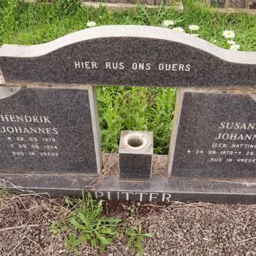 PUTTER Hendrik Johannes 1879-1954 &amp; Susanna Johanna HATTINGH 1879-1949