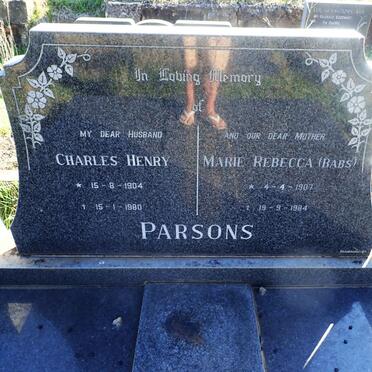 PARSONS Charles Henry 1904-1980 &amp; Marie Rebecca 1907-1984