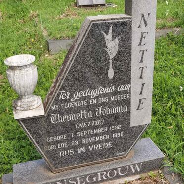 PANSEGROUW Theunetta Johanna 1932-1988