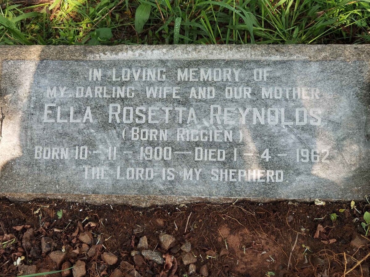REYNOLDS Ella Rosetta nee RIGGIEN 1900-1962