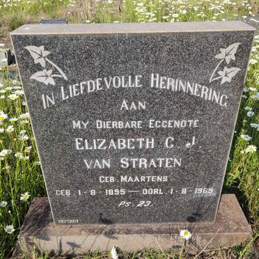 STRATEN Elizabeth C.J., van nee MAARTENS 1895-1969