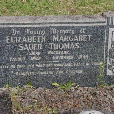 THOMAS Elizabeth Margaret Sauer nee WAGENAAR -1949