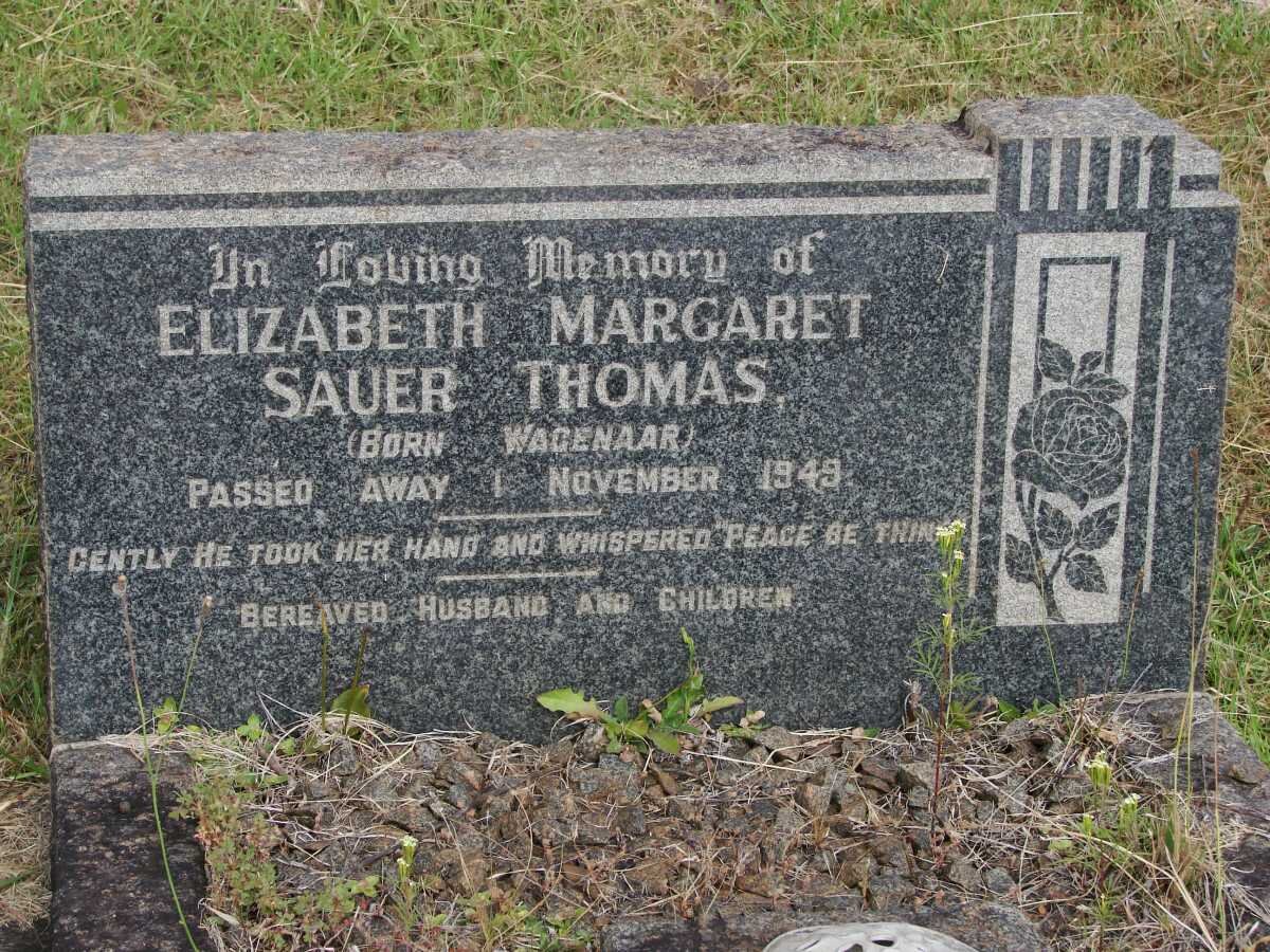 THOMAS Elizabeth Margaret Sauer nee WAGENAAR -1949