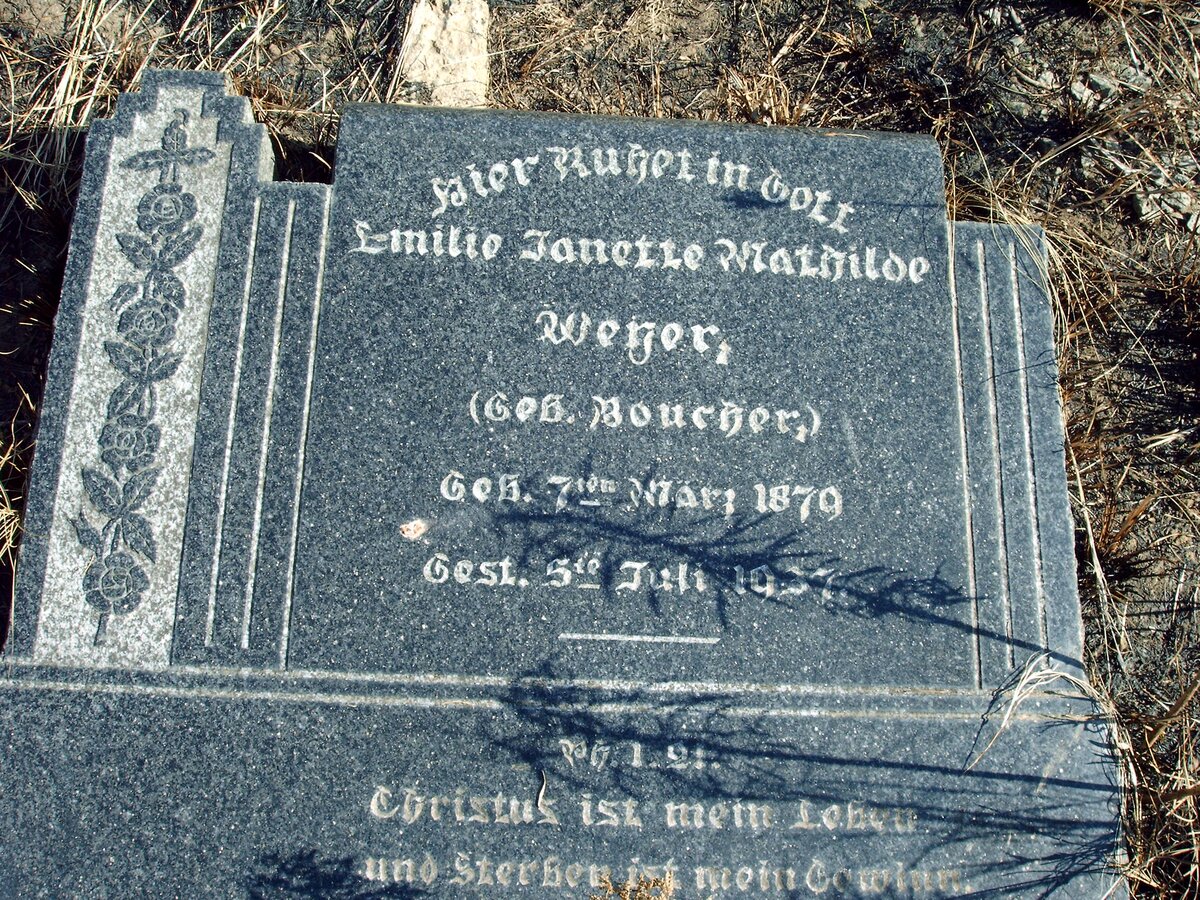 WEYER Emilie Janette Mathilde nee BOUCHER 1879-1937