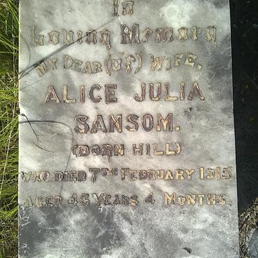 SANSOM Alice Julia nee  HILL -1915