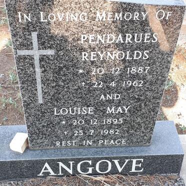 ANGOVE Pendarues Reynolds 1887-1962 &amp; Louise May 1895-1982