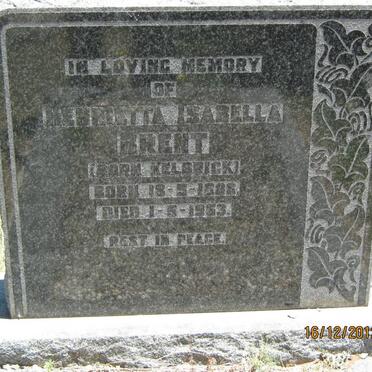 BRENT Henrietta Isabella nee KELBRICK 1883-1953