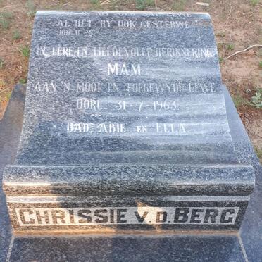 BERG Chrissie, v. d. -1963