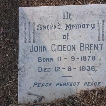 BRENT John Gideon 1878-1936