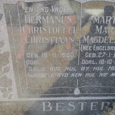 BESTER Hermanus Christoffel Christiaan 1880- &amp; Martha Maria Magdelena nee ENGELBRECHT 1891-1961