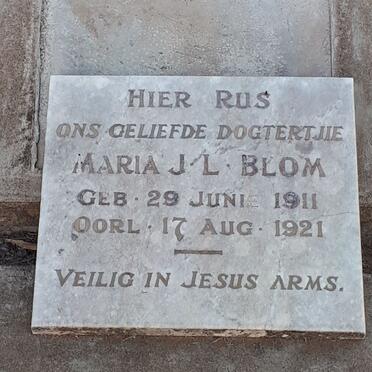 BLOM Maria J.L. 1911-1921