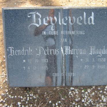 BEYLEVELD Hendrik Petrus 1913-1985 &amp; Maryna Magdalena 1928-1980