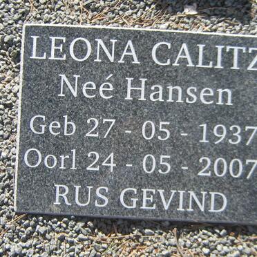 CALITZ Leona nee HANSEN 1937-2007