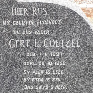 COETZEE Gert L. 1897-1952