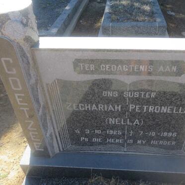 COETZEE Zechariah Petronella 1925-1996