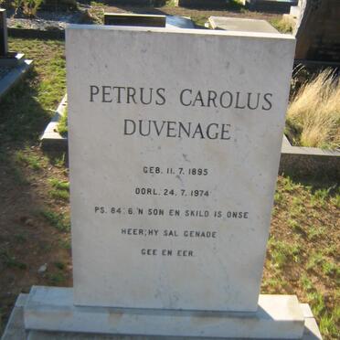 DUVENAGE Petrus Carolus 1895-1974