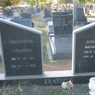 ERASMUS Christoffel Johannes 1911-1978 &amp; Elizabeth Magdalena 1920-1987