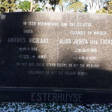 ESTERHUYSE Andries Nicolaas 1900-1993 &amp; Alida Josefa THERON 1900-1974