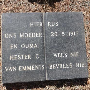 EMMENIS Hester C., van 1915-