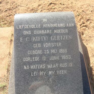 GERTZEN E.C. nee VORSTER 1869-1953
