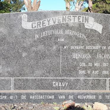 GREYVENSTEIN Hendrik Jacobus 1917-1966