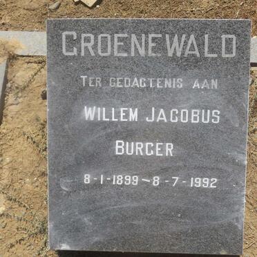 GROENEWALD Willem Jacobus Burger 1899-1992