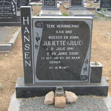 HANSEN Juliette 1941-2006
