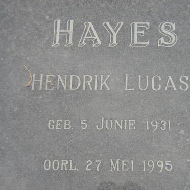 HAYES Hendrik Lucas 1931-1995