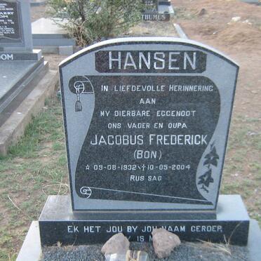 HANSEN Jacobus Frederick 1932-2004