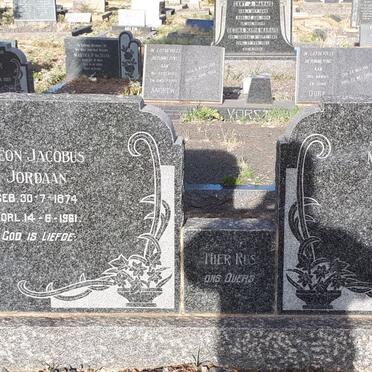 JORDAAN Gideon Jacobus 1874-1961 &amp; Maria Elizabeth 1880-1959