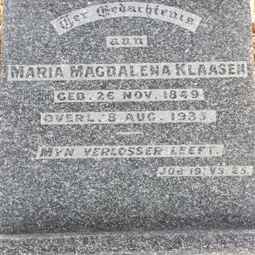 KLAASEN Maria Magdalena 1849-1935