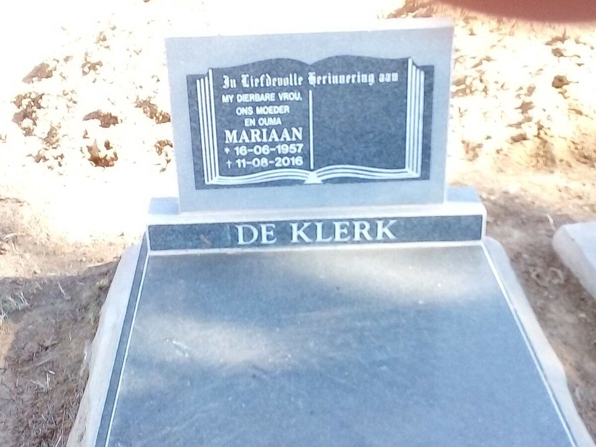 KLERK Mariaan, de nee VAN DEN BERG 1957-2016