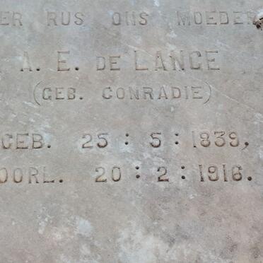 LANGE A.E., de nee CONRADIE 1839-1916