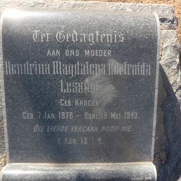 LESSING Hendrina Magdalena Gertruida nee KRUGER 1878-1943