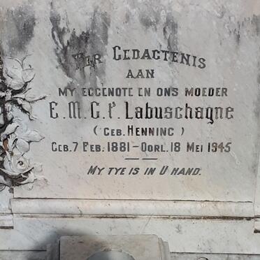 LABUSCHAGNE E.M.G.P. nee HENNING 1881-1945