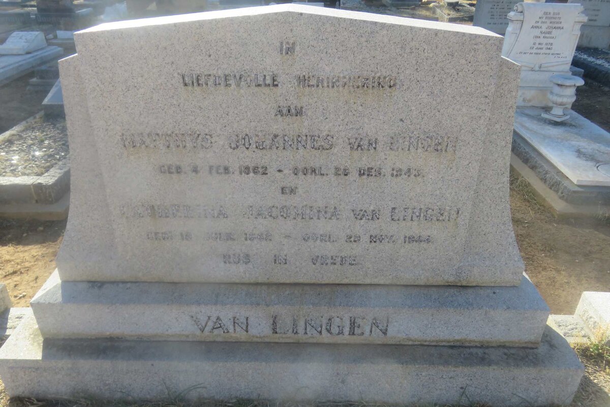 LINGEN Matthys Johannes, van 1862-1943 &amp; Catharina Jacomina 1862-1944